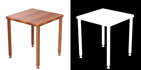 3D rendering illustration of a small side table