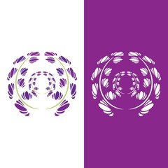 Fresh Lavender flower logo vector