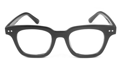 Black glasses or spectacles isolated on white 