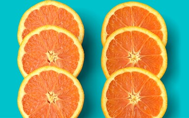 illustrative image of orange slices that can be used as advertisement and background