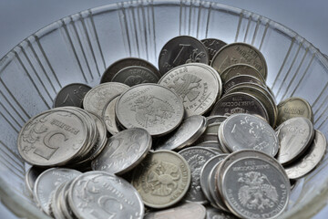 Russian money rubles coins 