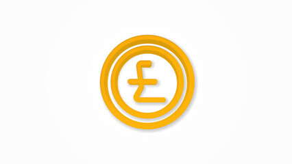 Pound Sterling currency coin realistic icon. 3d vector illustration. Isolated line color pictogram. Transparent shadows