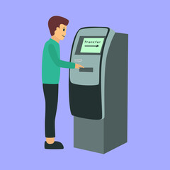 Direct Deposit Cartoon Flat Vector Illustration