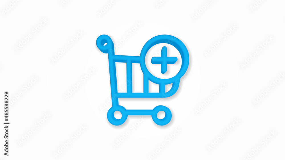 Poster add to shopping cart isometric icon. 3d vector illustration. isolated line color pictogram. transpar