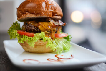Burger tasty lunch restaurant meal