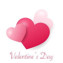 Red heart in Valentine's Day on white background , Flat Modern design , illustration Vector EPS 10