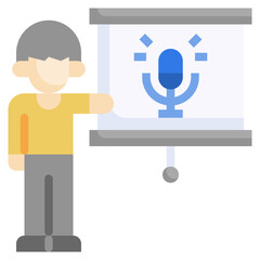 MICROPHONE flat icon,linear,outline,graphic,illustration