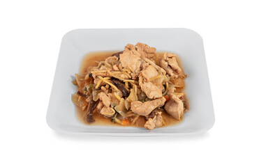 stir-fried chicken with ginger and mushroom