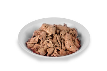 steamed liver on plate