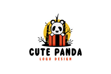Cute panda logo design