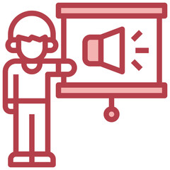 AUDIO red line icon,linear,outline,graphic,illustration