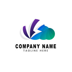 Obraz premium Colorful cloud logo template with gradient colors