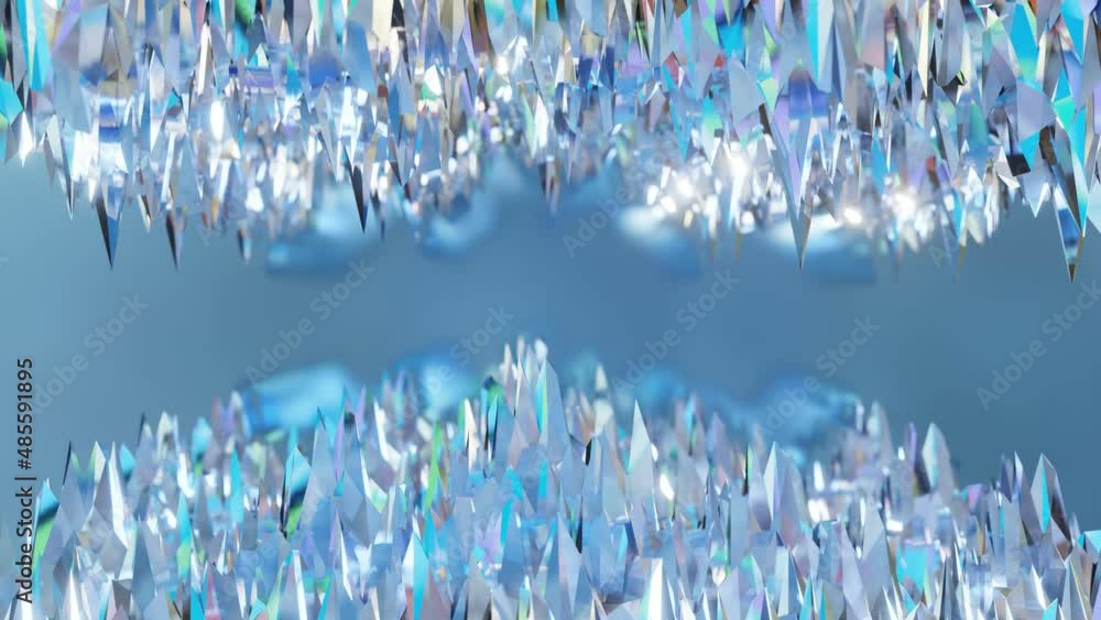 Poster abstract background of crystal refractions 3d rendering