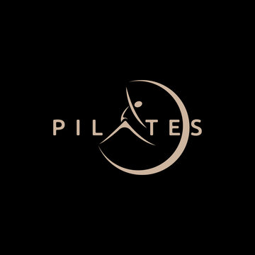 Trainer pilates woman,  yoga logo identity