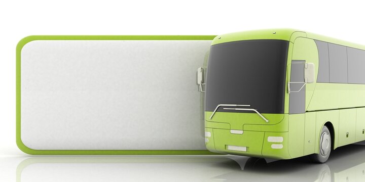 travel concept  bus.3d Render Illustration.