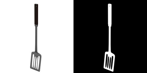 3D rendering illustration of a spatula kitchen tool
