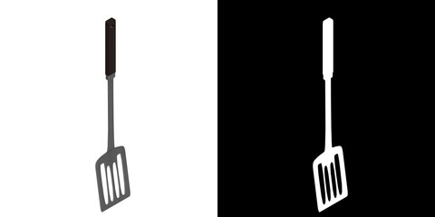 3D rendering illustration of a spatula kitchen tool
