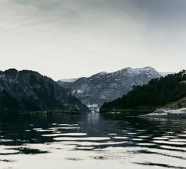 water and mountains Fjord Etnesjøen Norway