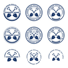 Mining logo designs set