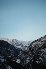 airplane over mointains Langfossen Norway