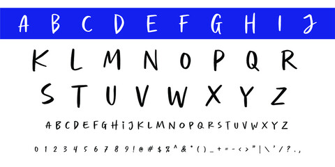 Obraz premium Alphabet letters font set. Classic patterns, custom logos, poster. Typographic classic style font, vector illustration