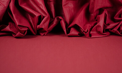 Red silk texture background - obrazy, fototapety, plakaty