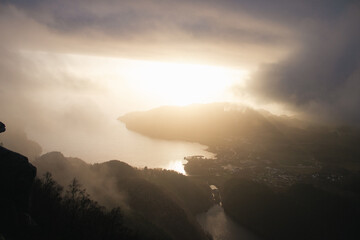 sunset over sea clouds Himakånå Norway