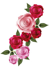 Valentinstag Rosengirlande aus leuchtenden Rosen