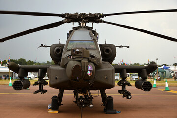 Fototapeta na wymiar AH-64 Apache military tactical air support helicopter