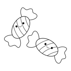 cute kids summer coloring page - candy