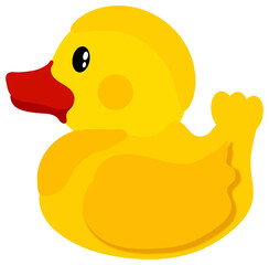 yellow rubber duck on white