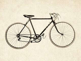 Sepia toned image of a vintage racing bicycle
