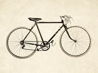 Fototapeten Sepia tonte Bild eines Vintagen laufenden Fahrrades © Martin Bergsma