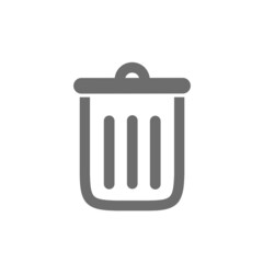 Trash can vector icon.  Flat symbol design of trash can or delete isolated on white background.