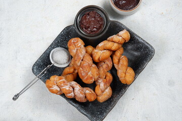 Korean Twisted doughnuts (donut) or  Bread Stick, Wang kkwabaegi (kkwabaegi ) also known in the philippines as a Shakoy or pilipit