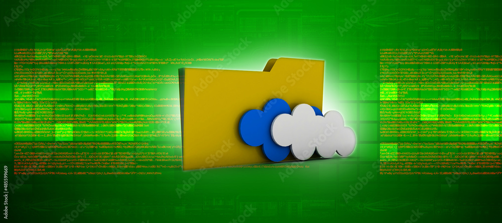 Poster 3d rendering cloud folder network