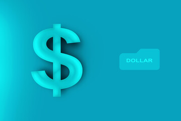 3d rendering usd Dollar symbol 
