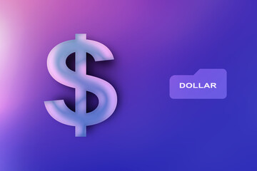 3d rendering usd Dollar symbol 
