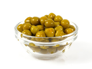 canned peas isolated on white backrgound