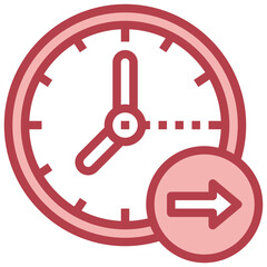 TOMORROW red line icon,linear,outline,graphic,illustration
