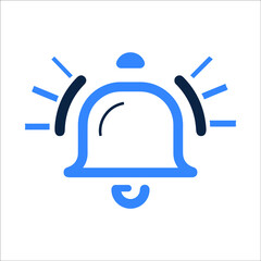 Alert bell and sound ring icon