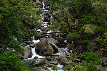 waterfall in the forest Lanin