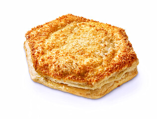 puff pastry cheese snack isolated on white
