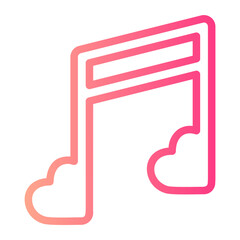 romantic music gradient icon
