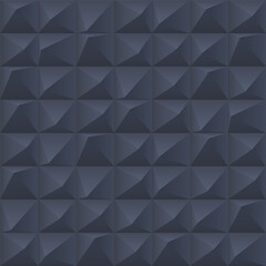 Dark seamless creative geometric pattern. Elegant repeatable black background. Decorative endless 3d texture