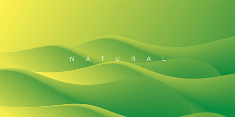 Green volume waves abstract background, nature eco wallpaper or presentation backdrop