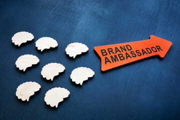 Brains and arrow on the surface. Brand ambassador concept.
