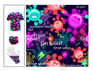 Pattern for printing. Stop virus.