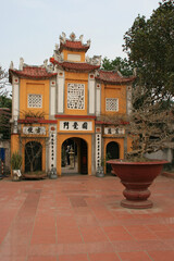 gate of a temple (dien huu) in hanoi (vietnam)