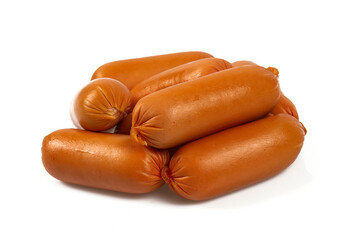 turkey sausages isolated on white backrgound
